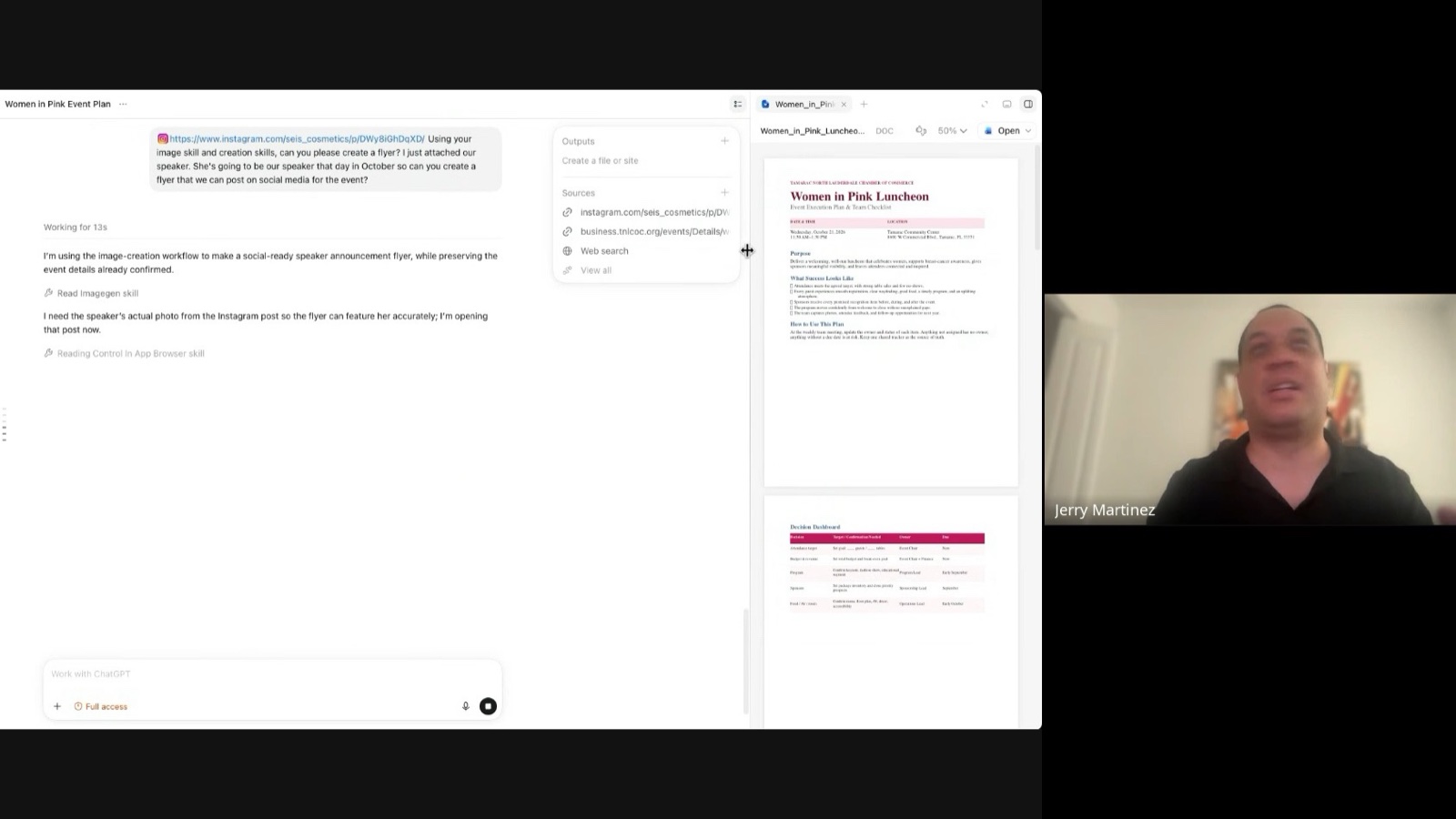 Jerry Martinez demonstrating ChatGPT during the AI webinar for Tamarac North Lauderdale Chamber of Commerce members